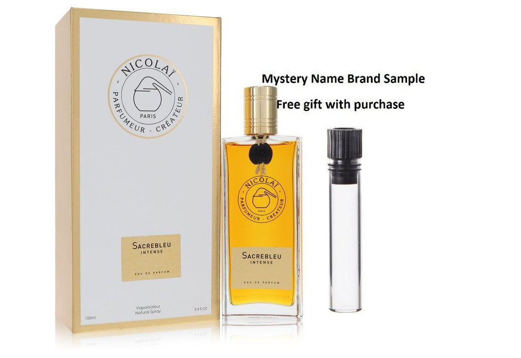 Sacrebleu Intense by Nicolai Eau De Parfum Spray 3.4 oz And a Mystery Name brand sample vile