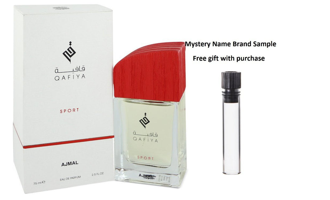 Qafiya Sport by Ajmal Eau De Parfum Spray 2.5 oz And a Mystery Name brand sample vile