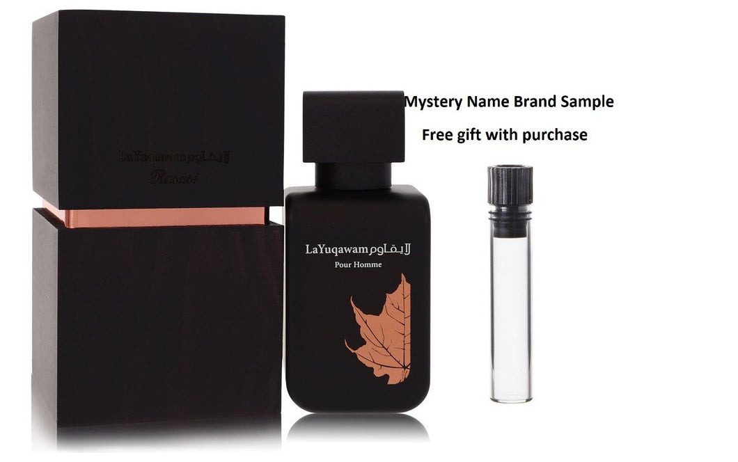 Rasasi La Yuqawam by Rasasi Eau De Parfum Spray 2.5 oz And a Mystery Name brand sample vile