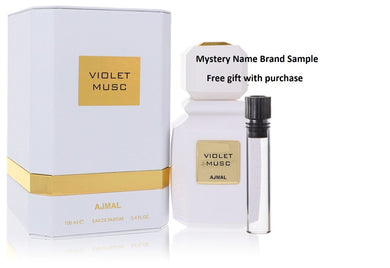 Ajmal Violet Musc by Ajmal Eau De Parfum Spray (Unisex) 3.4 oz And a Mystery Name brand sample vile