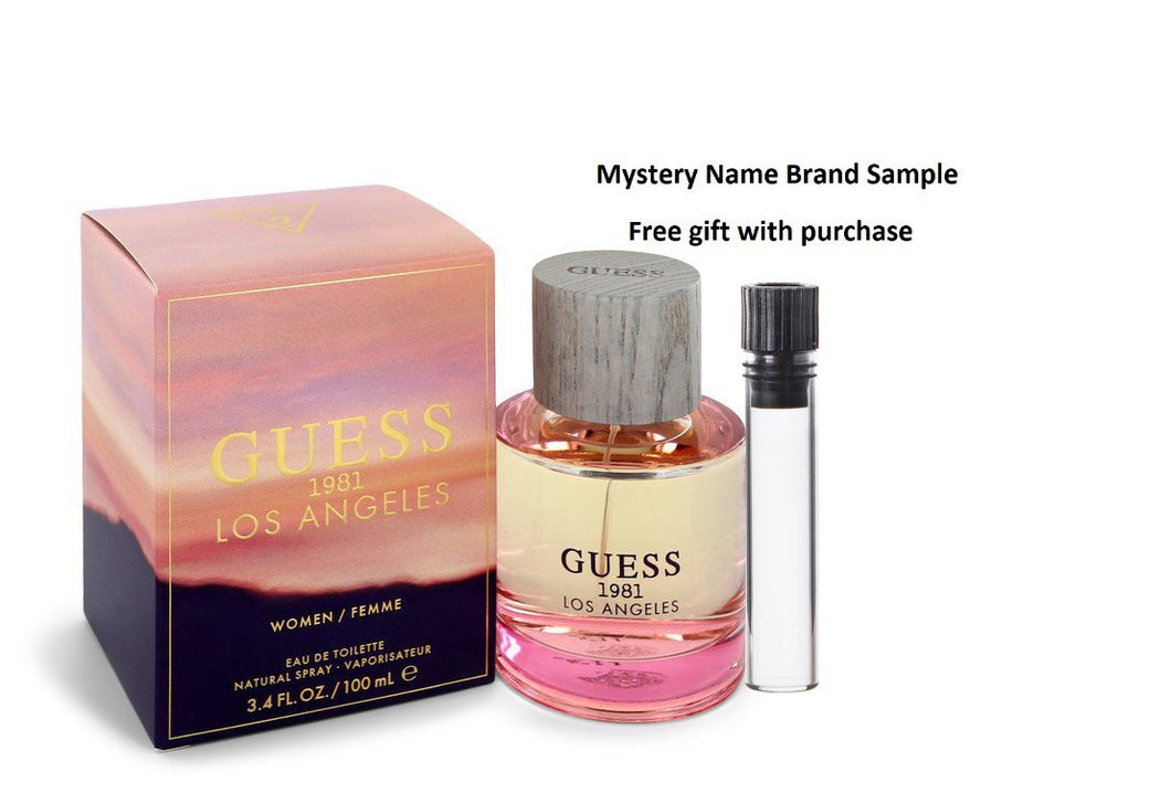 Guess 1981 Los Angeles by Guess Eau De Toilette Spray 3.4 oz And a Mystery Name brand sample vile