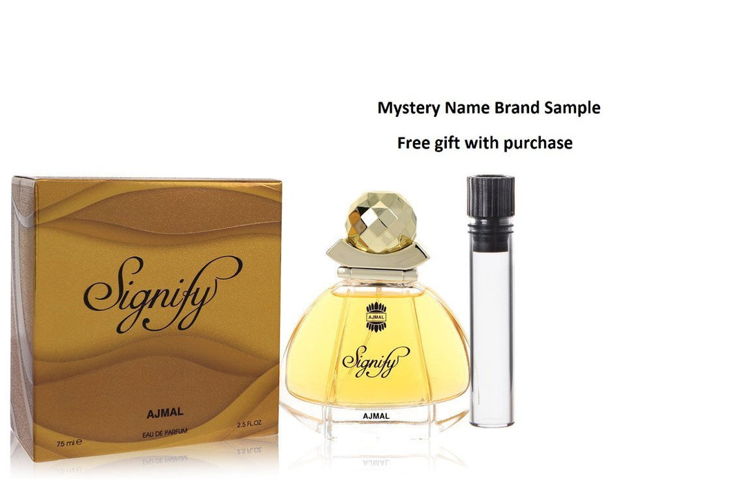 Ajmal Signify by Ajmal Eau De Parfum Spray 2.5 oz And a Mystery Name brand sample vile