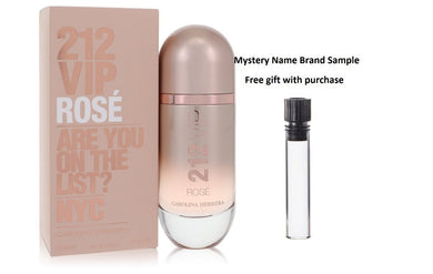 212 VIP Rose by Carolina Herrera Eau De Parfum Spray 2.7 oz And a Mystery Name brand sample vile