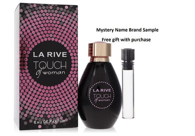 La Rive Touch of Woman by La Rive Eau De Parfum Spray 3 oz And a Mystery Name brand sample vile