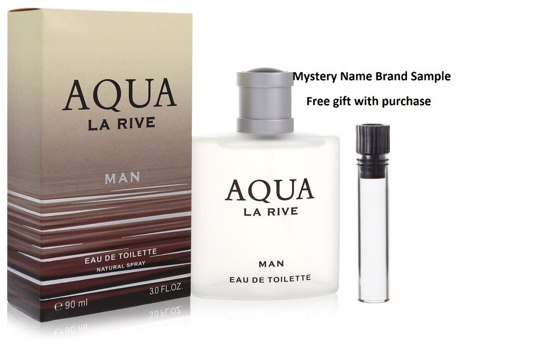 La Rive Aqua by La Rive Eau De Toilette Spray 3 oz And a Mystery Name brand sample vile