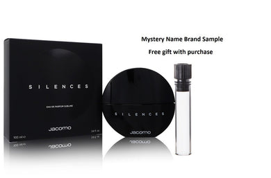Silences Eau De Parfum Sublime by Jacomo Eau De Parfum Spray 3.4 oz And a Mystery Name brand sample vile