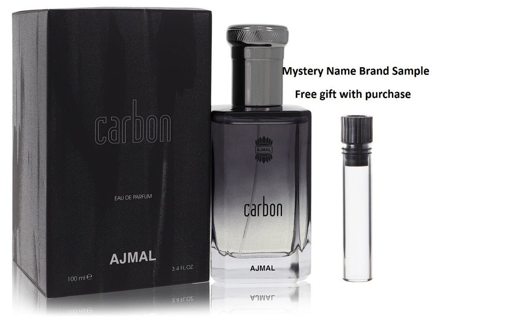 Ajmal Carbon by Ajmal Eau De Parfum Spray 3.4 oz And a Mystery Name brand sample vile