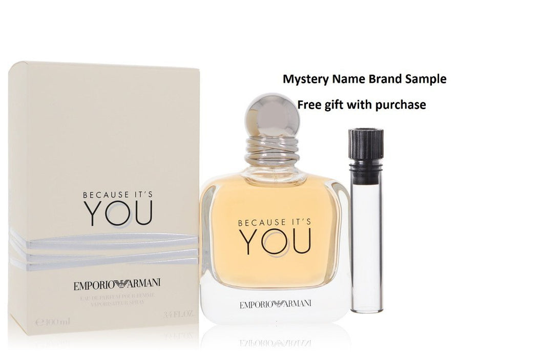 Because It's You by Giorgio Armani Eau De Parfum Spray 3.4 oz And a Mystery Name brand sample vile