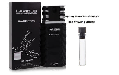 Lapidus Black Extreme by Ted Lapidus Eau De Toilette Spray 3.4 oz And a Mystery Name brand sample vile