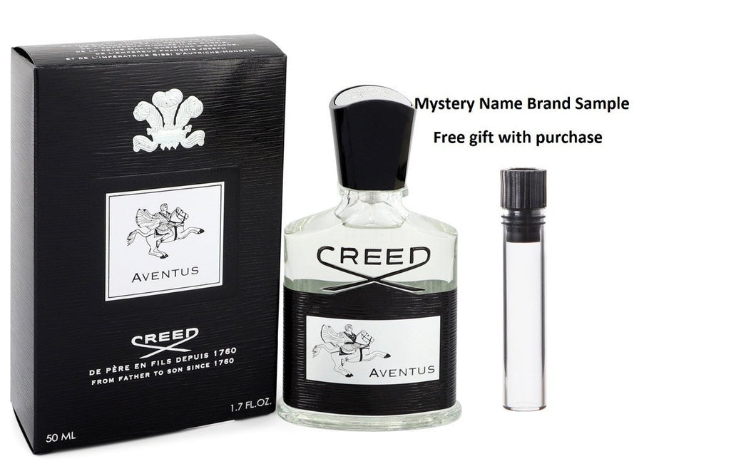 Aventus by Creed Eau De Parfum Spray 1.7 oz And a Mystery Name brand sample vile
