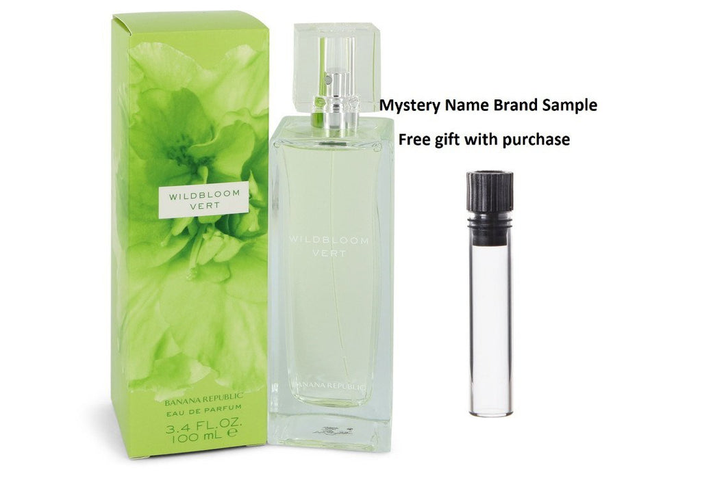 Banana Republic Wildbloom Vert by Banana Republic Eau De Parfum Spray 3.4 oz And a Mystery Name brand sample vile