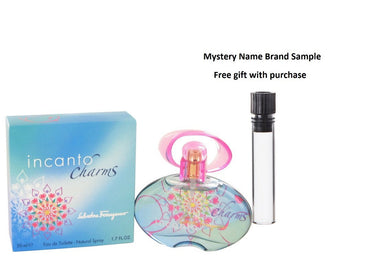 Incanto Charms by Salvatore Ferragamo Eau De Toilette Spray 1.7 oz And a Mystery Name brand sample vile