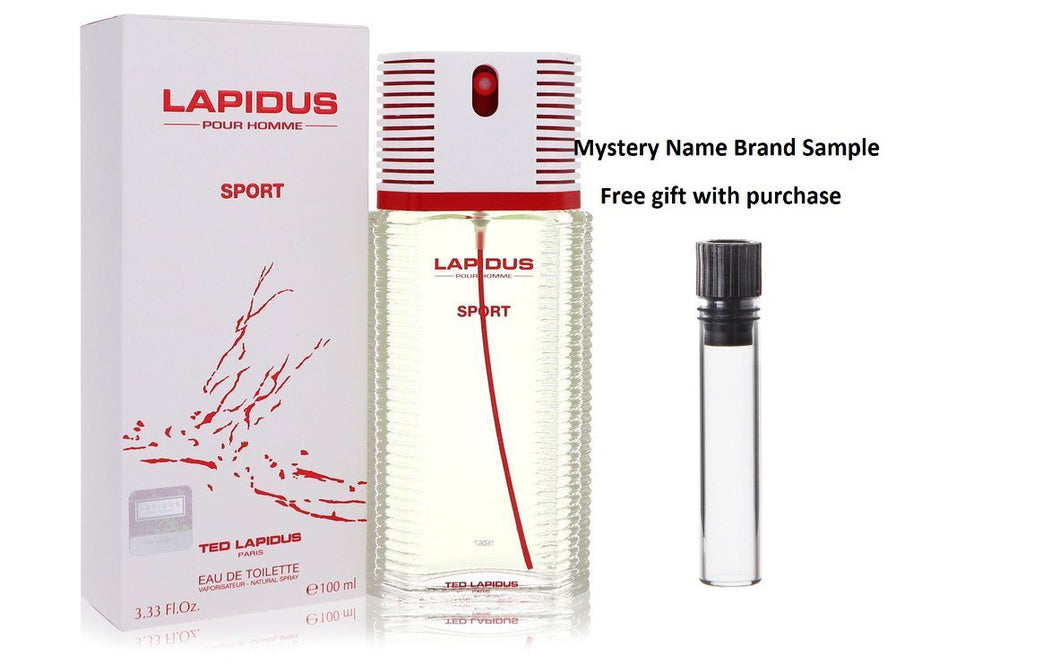 Lapidus Pour Homme Sport by Lapidus Eau De Toilette Spray 3.33 oz And a Mystery Name brand sample vile
