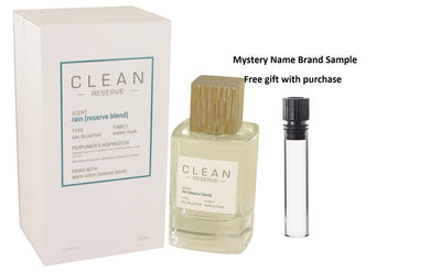 Clean Rain Reserve Blend by Clean Eau De Parfum Spray 3.4 oz And a Mystery Name brand sample vile