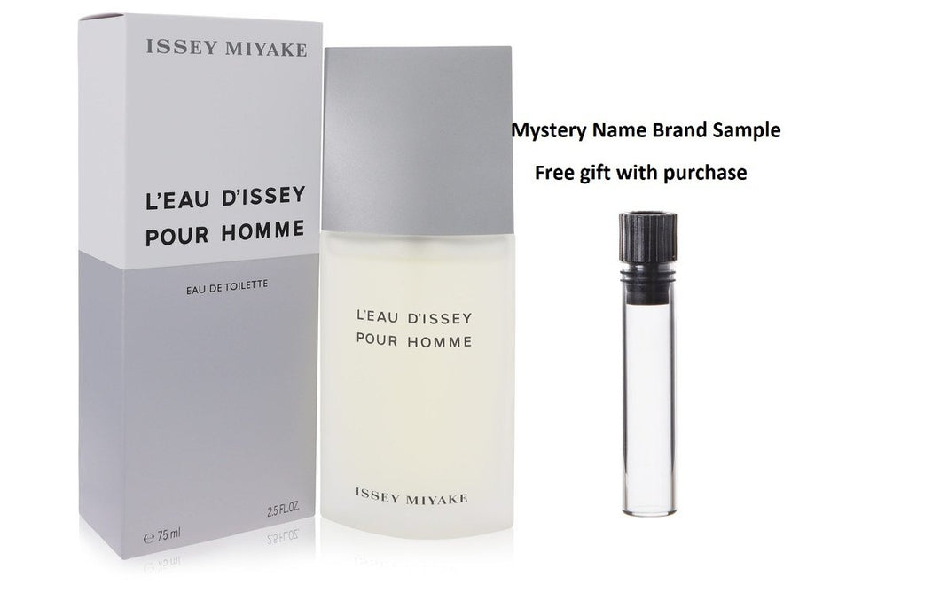 L'EAU D'ISSEY (issey Miyake) by Issey Miyake Eau De Toilette Spray 2.5 oz And a Mystery Name brand sample vile