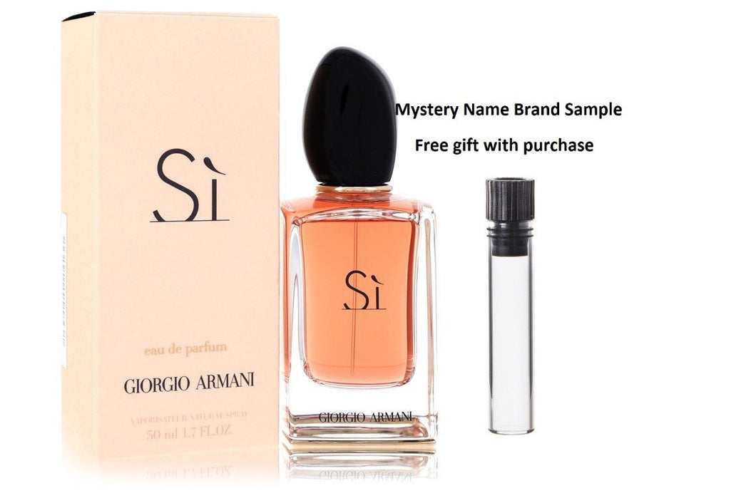 Armani Si by Giorgio Armani Eau De Parfum Spray 1.7 oz And a Mystery Name brand sample vile