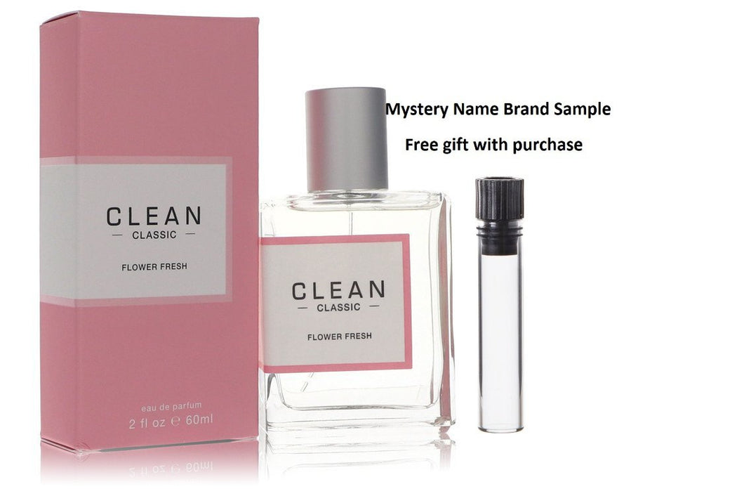 Clean Flower Fresh by Clean Eau De Parfum Spray 2 oz And a Mystery Name brand sample vile