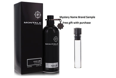 Montale Aoud Lime by Montale Eau De Parfum Spray (Unisex) 3.4 oz And a Mystery Name brand sample vile