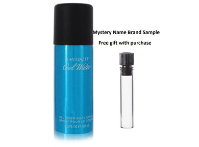 COOL WATER by Davidoff Body Spray 5 oz And a Mystery Name brand sample vile