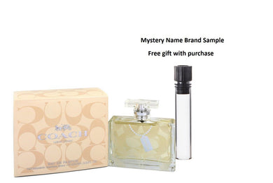Coach Signature by Coach Eau De Parfum Spray 3.4 oz And a Mystery Name brand sample vile