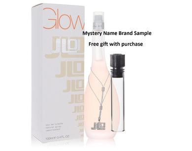Glow by Jennifer Lopez Eau De Toilette Spray 3.4 oz And a Mystery Name brand sample vile