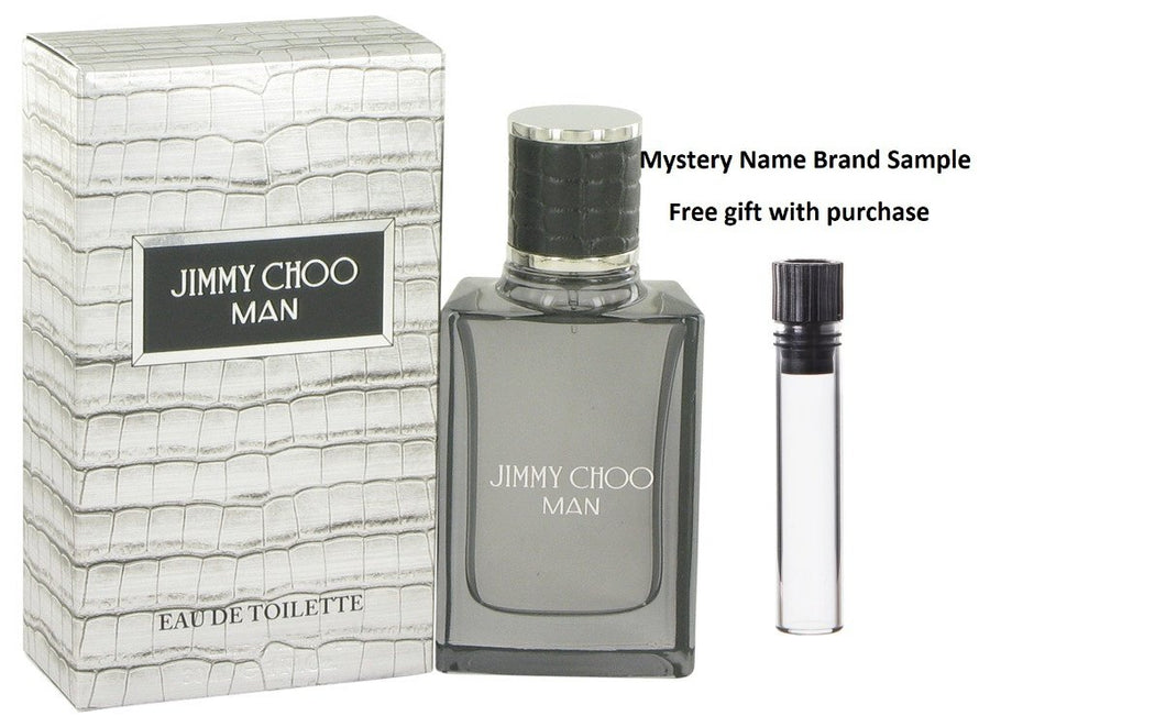 Jimmy Choo Man by Jimmy Choo Eau De Toilette Spray 1 oz And a Mystery Name brand sample vile