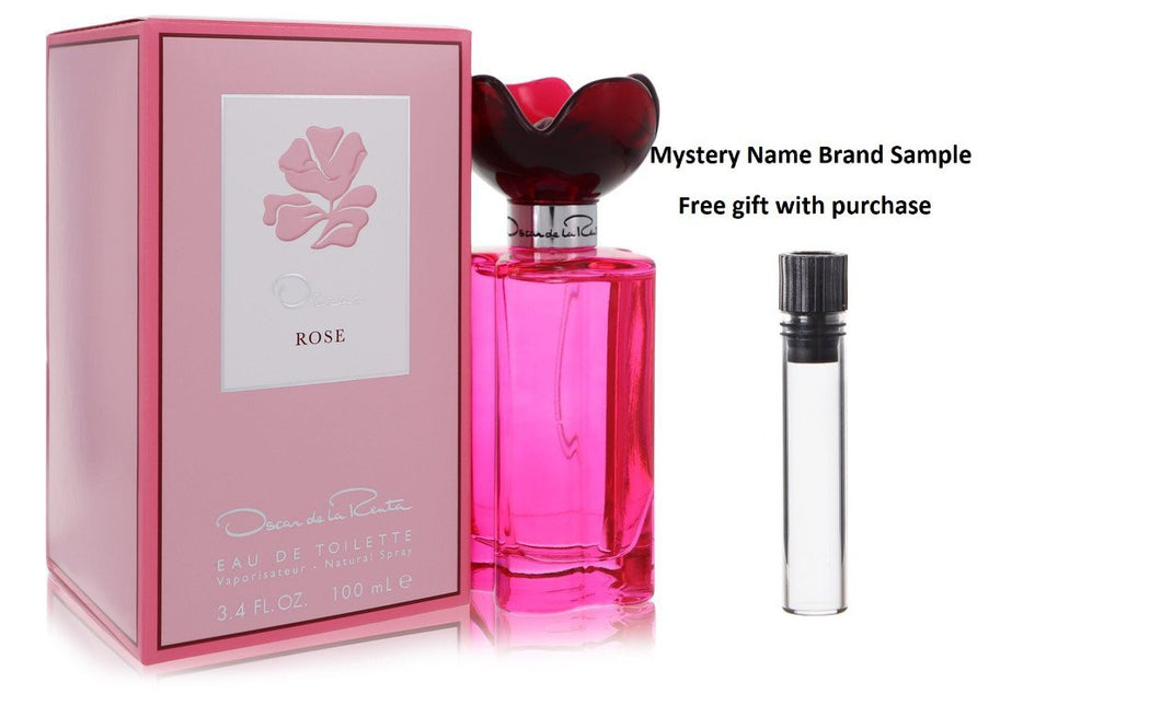 Oscar Rose by Oscar De La Renta Eau De Toilette Spray 3.4 oz And a Mystery Name brand sample vile