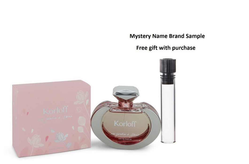 Korloff Un Jardin A Paris by Korloff Eau De Parfum Spray 3.4 oz And a Mystery Name brand sample vile