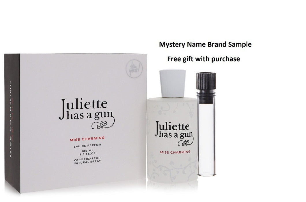 Miss Charming by Juliette Has a Gun Eau De Parfum Spray 3.4 oz And a Mystery Name brand sample vile