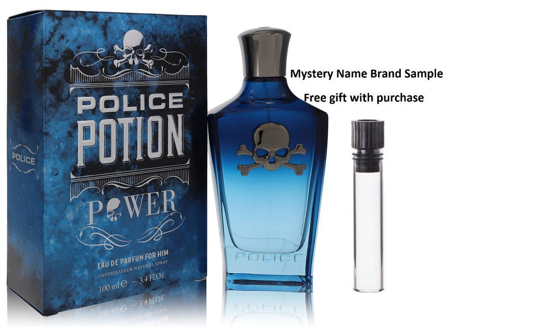 Police Potion Power by Police Colognes Eau De Parfum Spray 3.4 oz And a Mystery Name brand sample vile