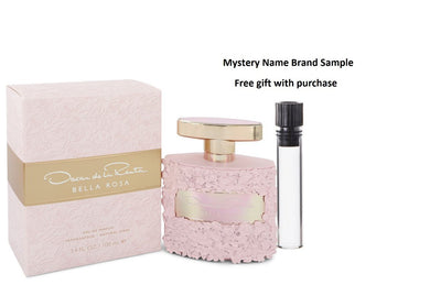 Bella Rosa by Oscar De La Renta Eau De Parfum Spray 3.4 oz And a Mystery Name brand sample vile