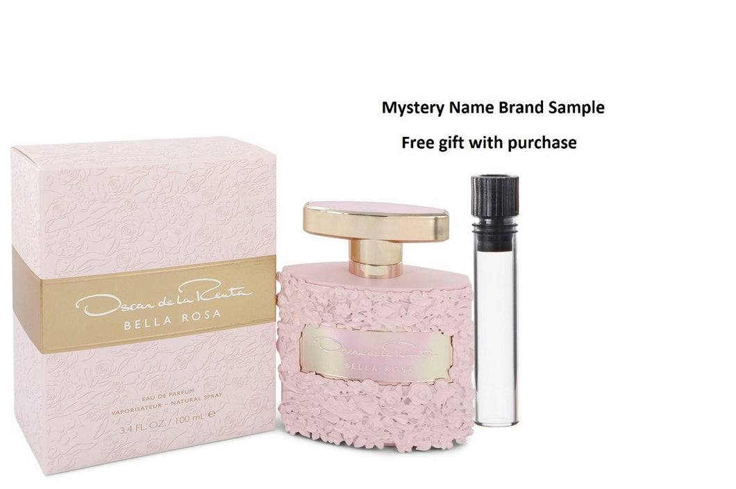 Bella Rosa by Oscar De La Renta Eau De Parfum Spray 3.4 oz And a Mystery Name brand sample vile