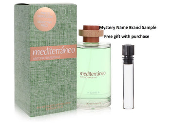 Mediterraneo by Antonio Banderas Eau De Toilette Spray 6.8 oz And a Mystery Name brand sample vile