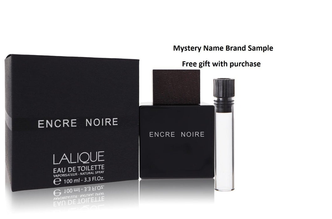 Encre Noire by Lalique Eau De Toilette Spray 3.4 oz And a Mystery Name brand sample vile