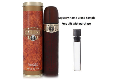 Cuba Gold by Fragluxe Eau De Toilette Spray 3.4 oz And a Mystery Name brand sample vile
