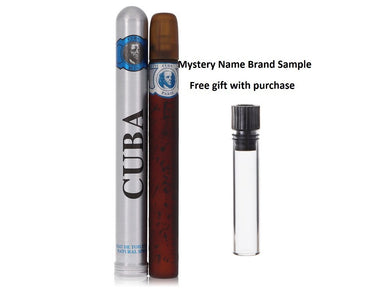 CUBA BLUE by Fragluxe Eau De Toilette Spray 1.17 oz And a Mystery Name brand sample vile