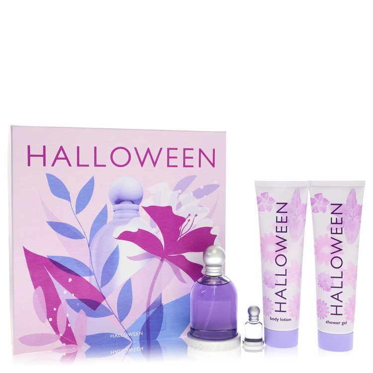 Halloween by Jesus Del Pozo Gift Set -- 3.4 oz Eau De Toilette Spray + 5 oz Body Lotion + 5 oz Shower Gel + .15 oz Mini EDT For Women