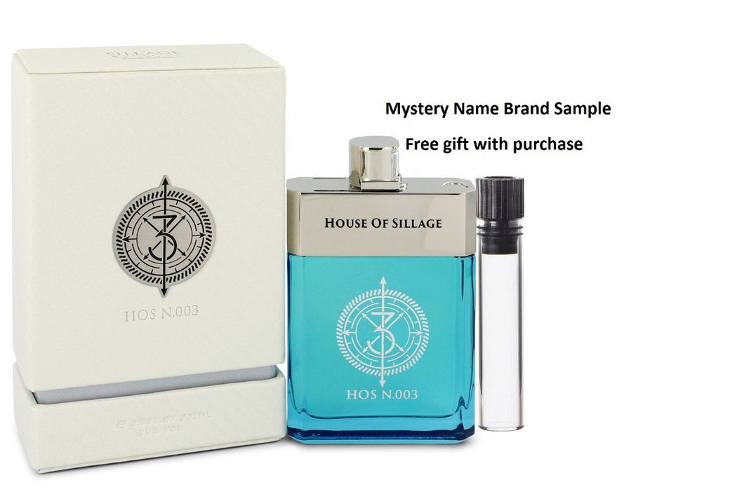 HOS N.003 by House of Sillage Eau De Parfum Spray 2.5 oz And a Mystery Name brand sample vile