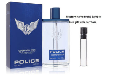Police Cosmopolitan by Police Colognes Eau De Toilette Spray 3.4 oz And a Mystery Name brand sample vile