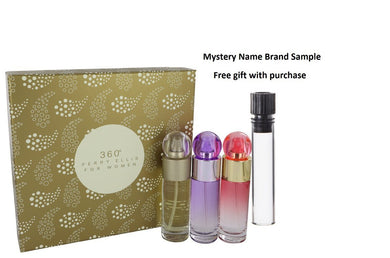 perry ellis 360 by Perry Ellis Gift Set -- 1 oz Perry Ellis 360 EDT Spray + 1 oz Perry Ellis 360 Coral EDP Spray + 1 oz Perry Ellis 360 Purple EDP Spray And a Mystery Name brand sample vile