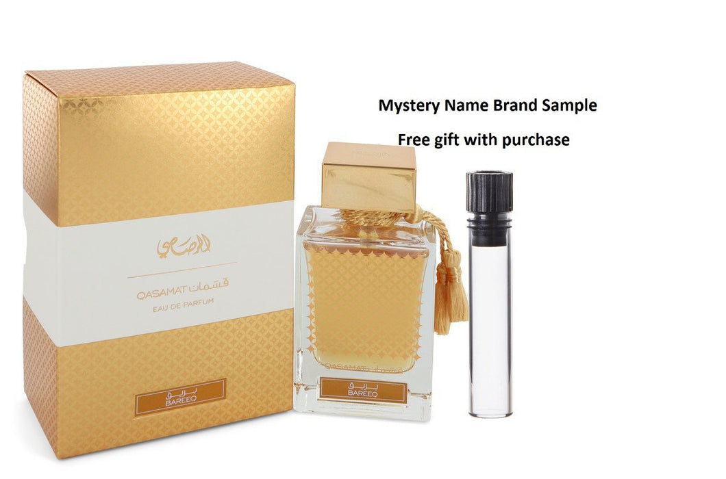 Rasasi Qasamat Bareeq by Rasasi Eau De Parfum Spray (Unisex) 2.2 oz And a Mystery Name brand sample vile