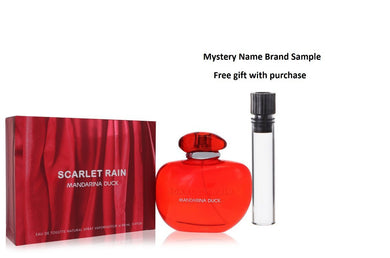 Scarlet Rain by Mandarina Duck Eau De Toilette Spray 3.4 oz And a Mystery Name brand sample vile