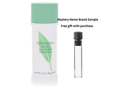 GREEN TEA by Elizabeth Arden Deodorant Cream 1.5 oz And a Mystery Name brand sample vile