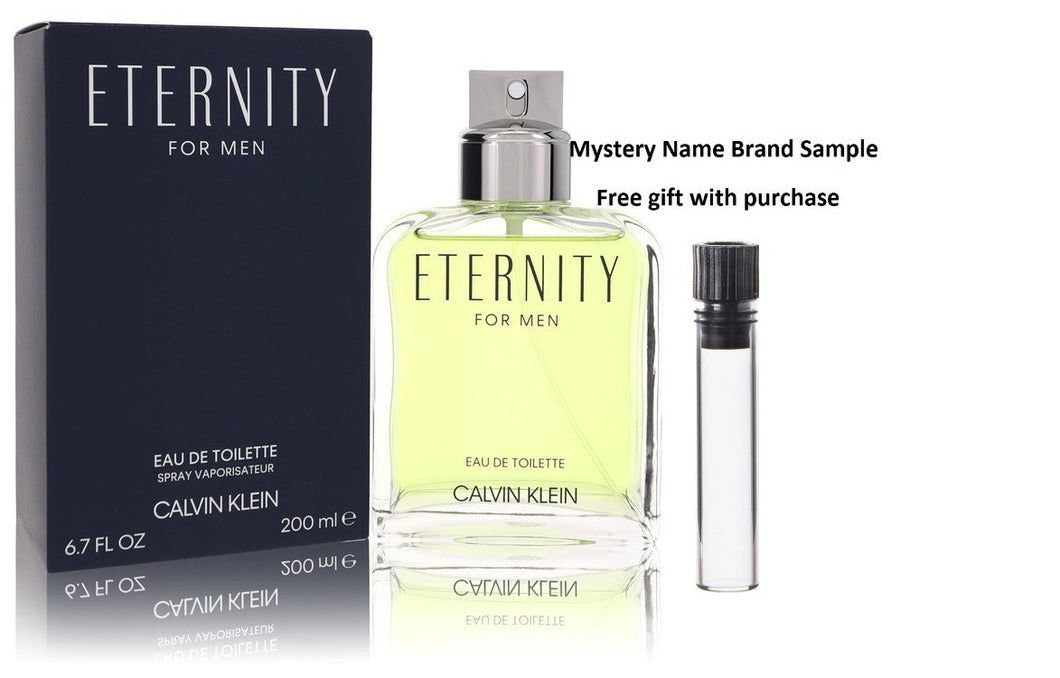 ETERNITY by Calvin Klein Eau De Toilette Spray 6.7 oz And a Mystery Name brand sample vile