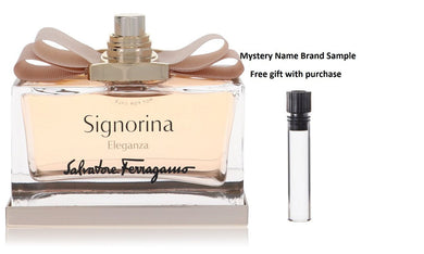 Signorina Eleganza by Salvatore Ferragamo Eau De Parfum Spray (Tester) 3.4 oz And a Mystery Name brand sample vile