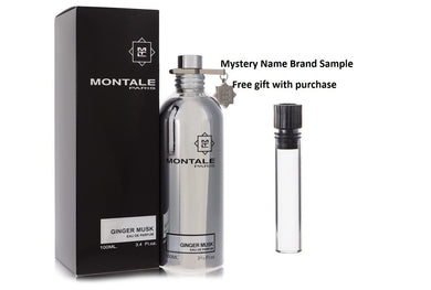 Montale Ginger Musk by Montale Eau De Parfum Spray (Unisex) 3.4 oz And a Mystery Name brand sample vile