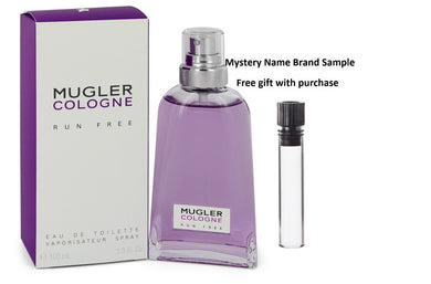 Mugler Run Free by Thierry Mugler Eau De Toilette Spray (Unisex) 3.3 oz And a Mystery Name brand sample vile