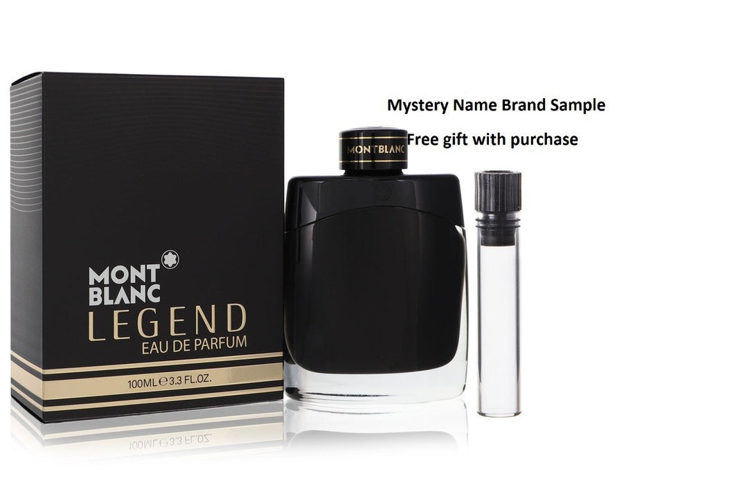 MontBlanc Legend by Mont Blanc Eau De Parfum Spray 3.3 oz And a Mystery Name brand sample vile