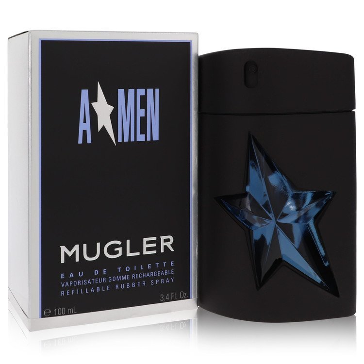 Angel by Thierry Mugler Eau De Toilette Spray Refillable (Rubber) 3.4 oz For Men