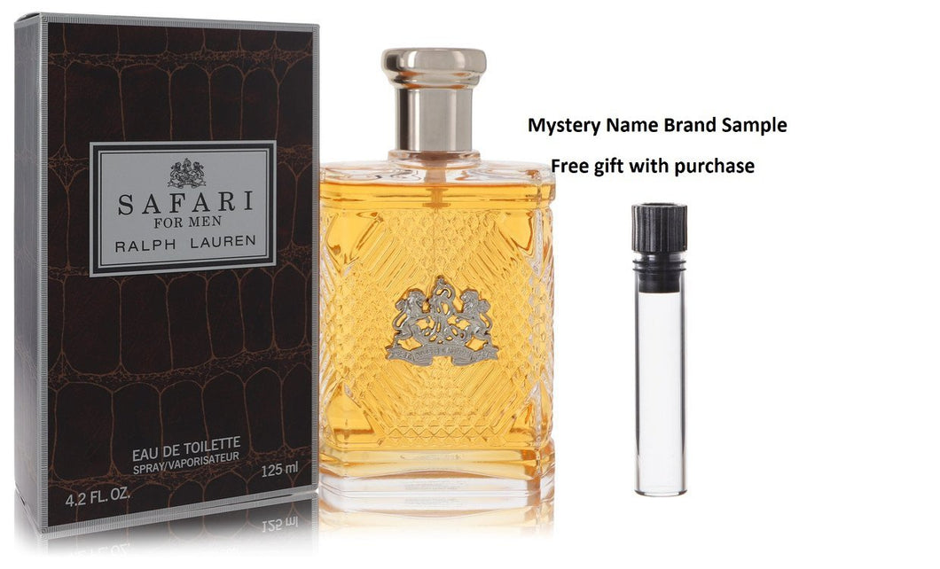 SAFARI by Ralph Lauren Eau De Toilette Spray 4.2 oz And a Mystery Name brand sample vile